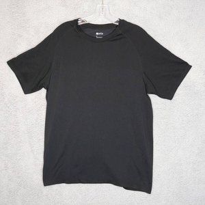 Zella Mens Gym Training Compression T Shirt Black Crew Moisture Wicking L New